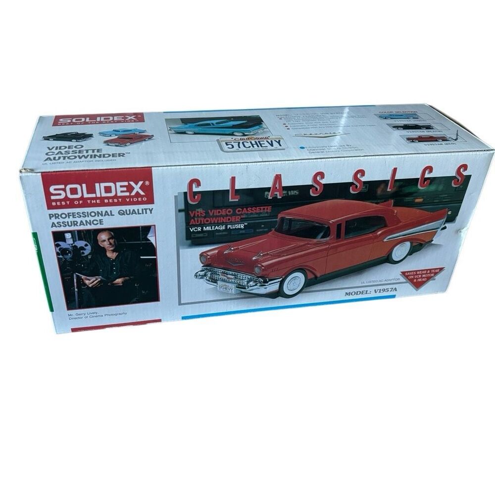 Solidex 57 Chevy Model V1957A Red Video Cassette Autowinder *New-Read*
